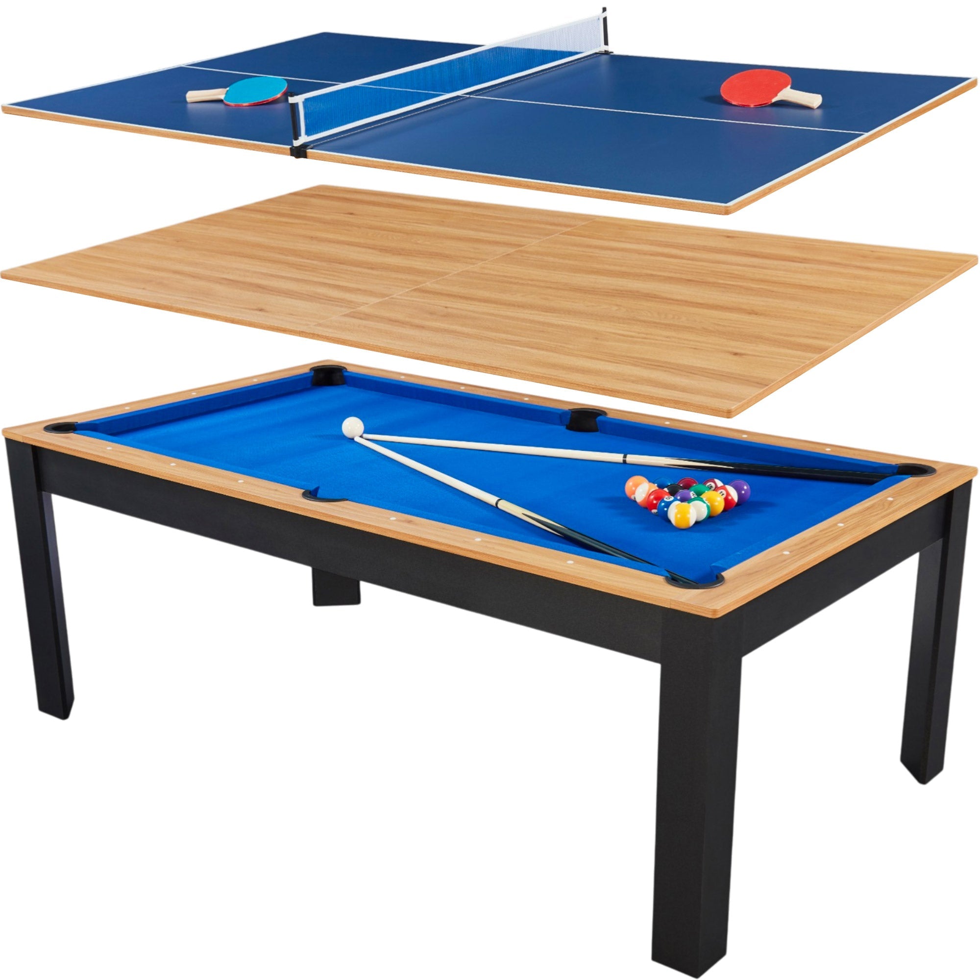 Billard convertible 7FT Prego duo noir et bois