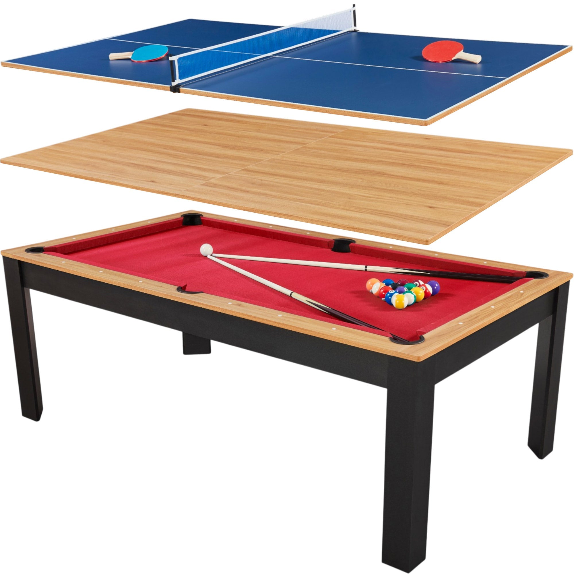 Billard convertible 7FT Prego duo noir et bois