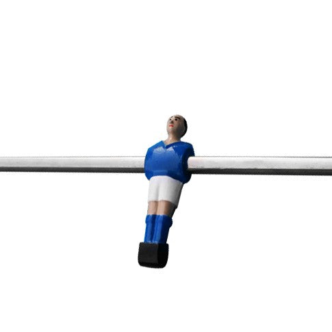 Barre inox Petiot 1 joueur coulé avec butée goal bleu