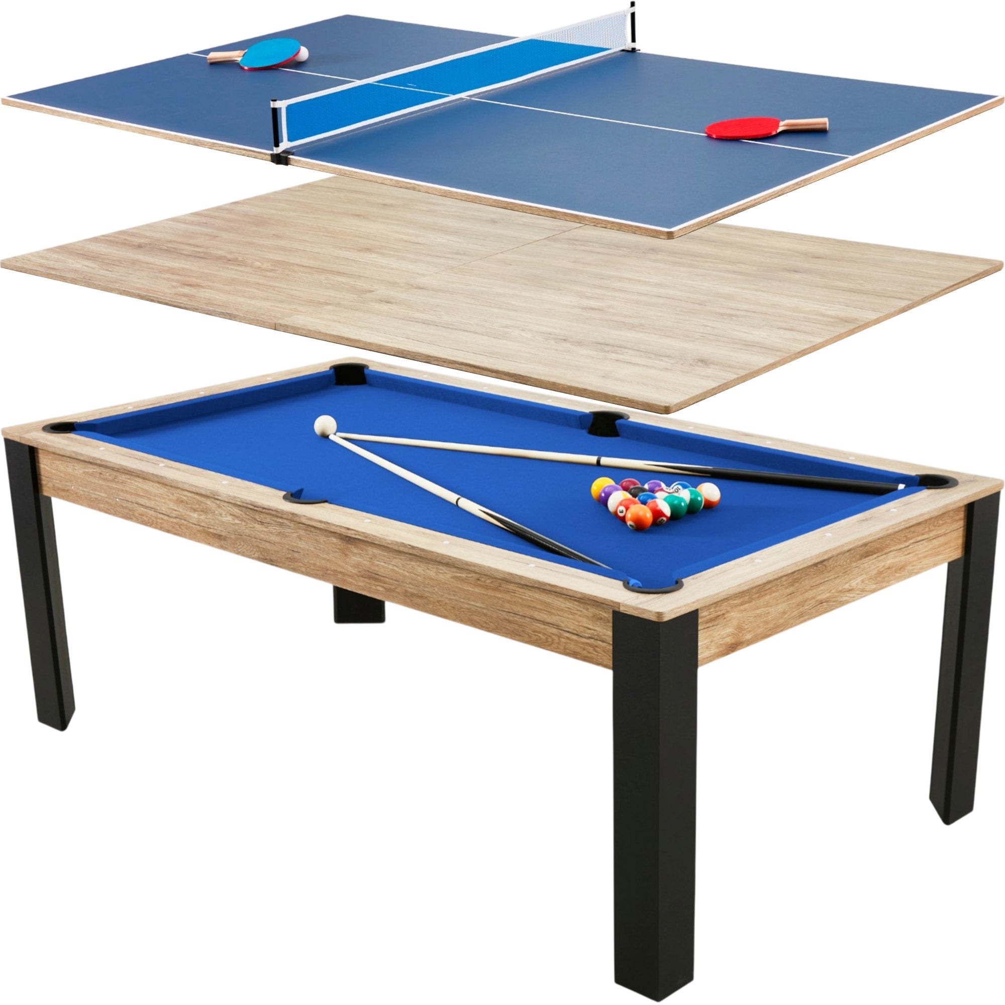 Billard convertible 7FT Prego chêne fumé