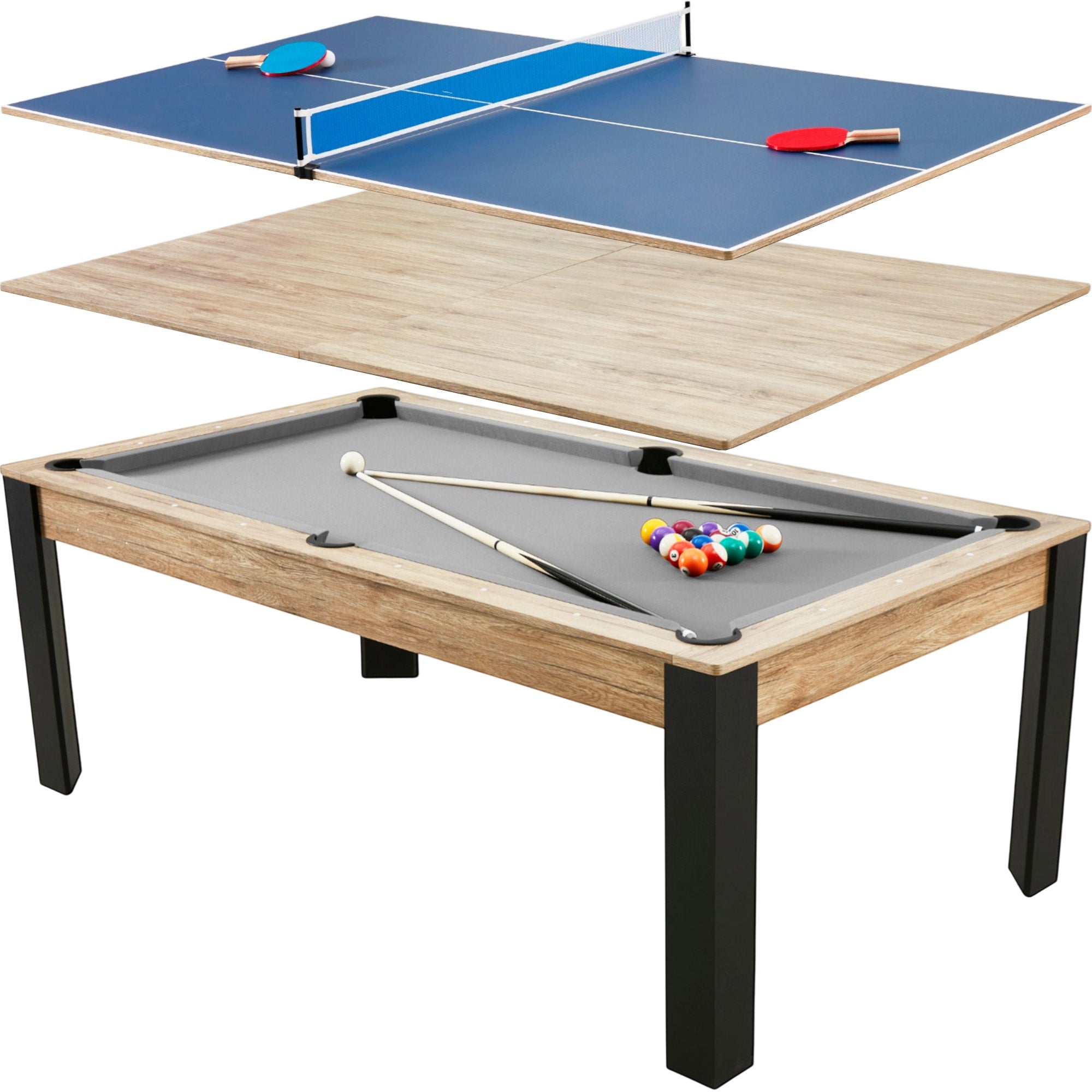 Billard convertible 7FT Prego chêne fumé