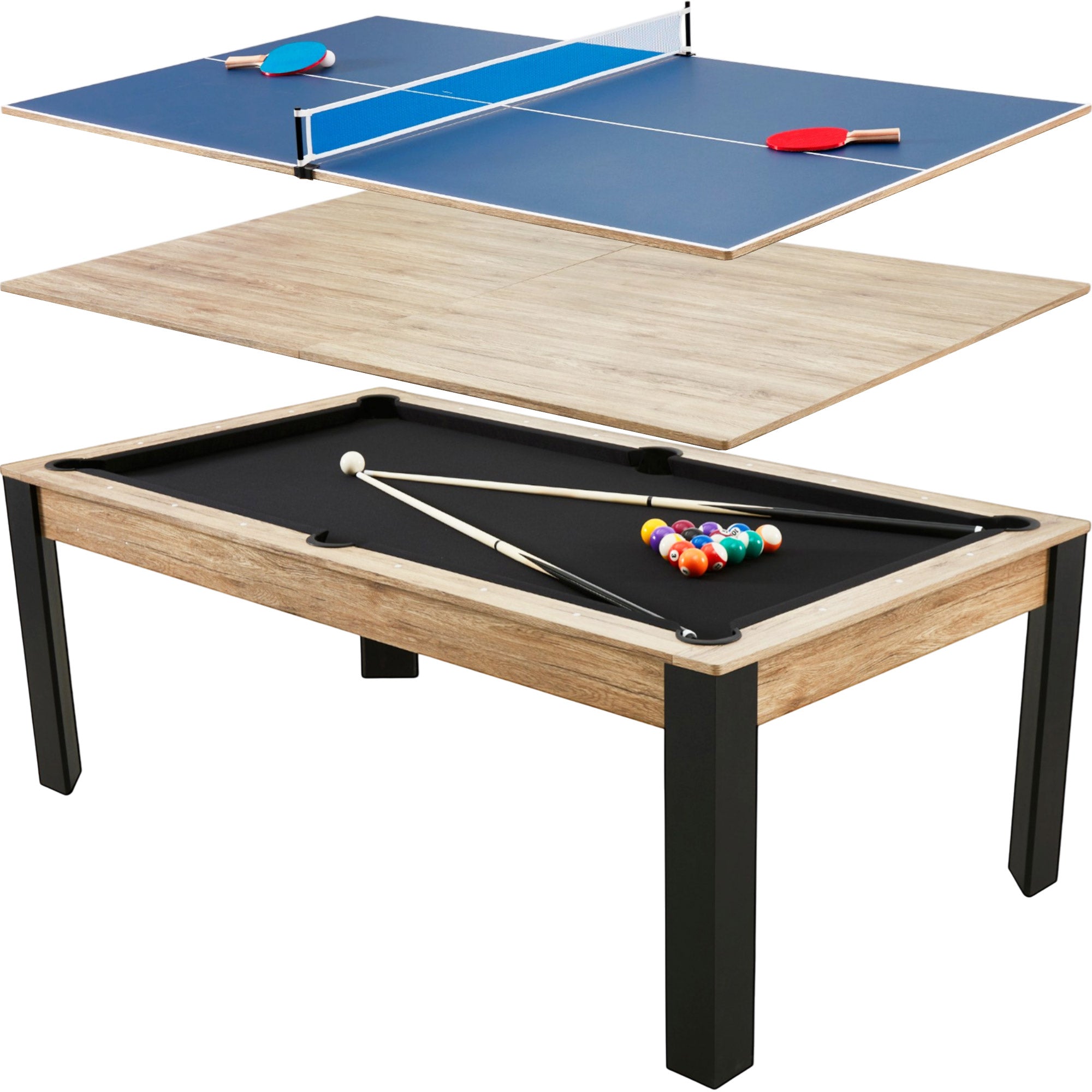 Billard convertible 7FT Prego chêne fumé