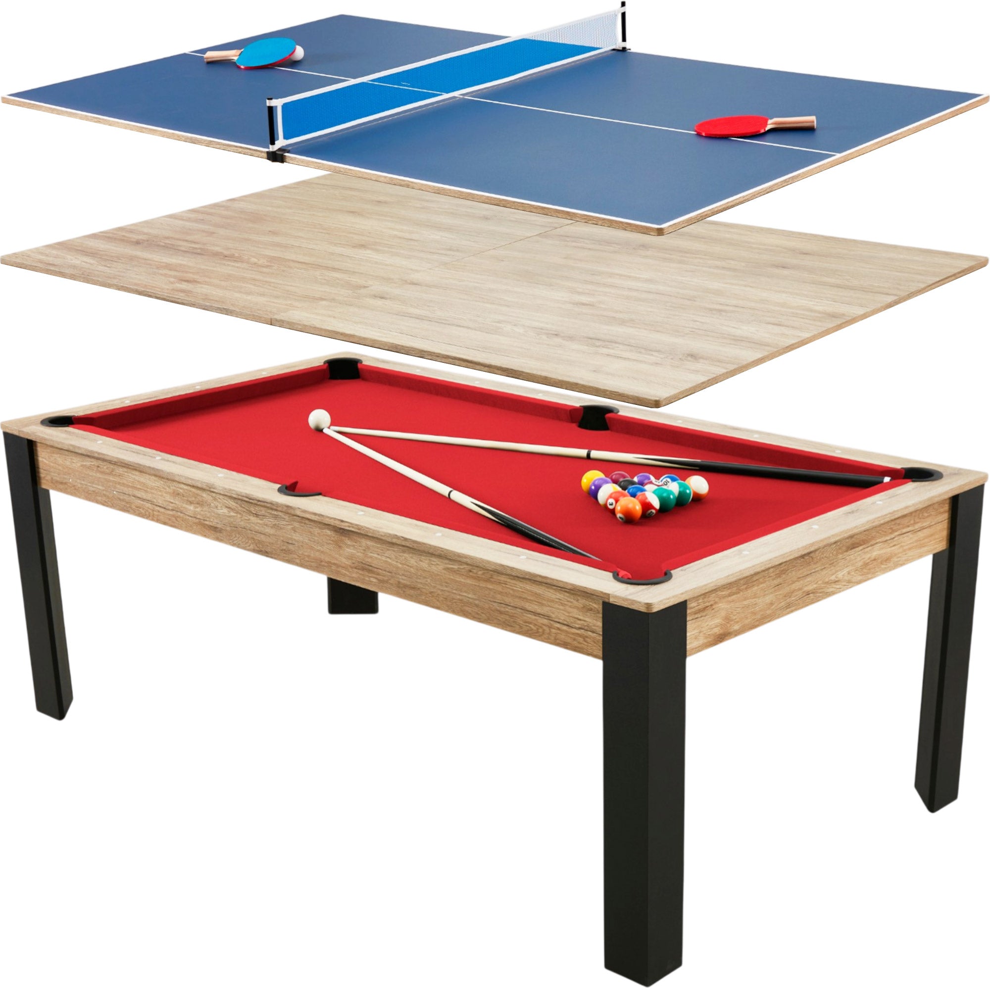 Billard convertible 7FT Prego chêne fumé
