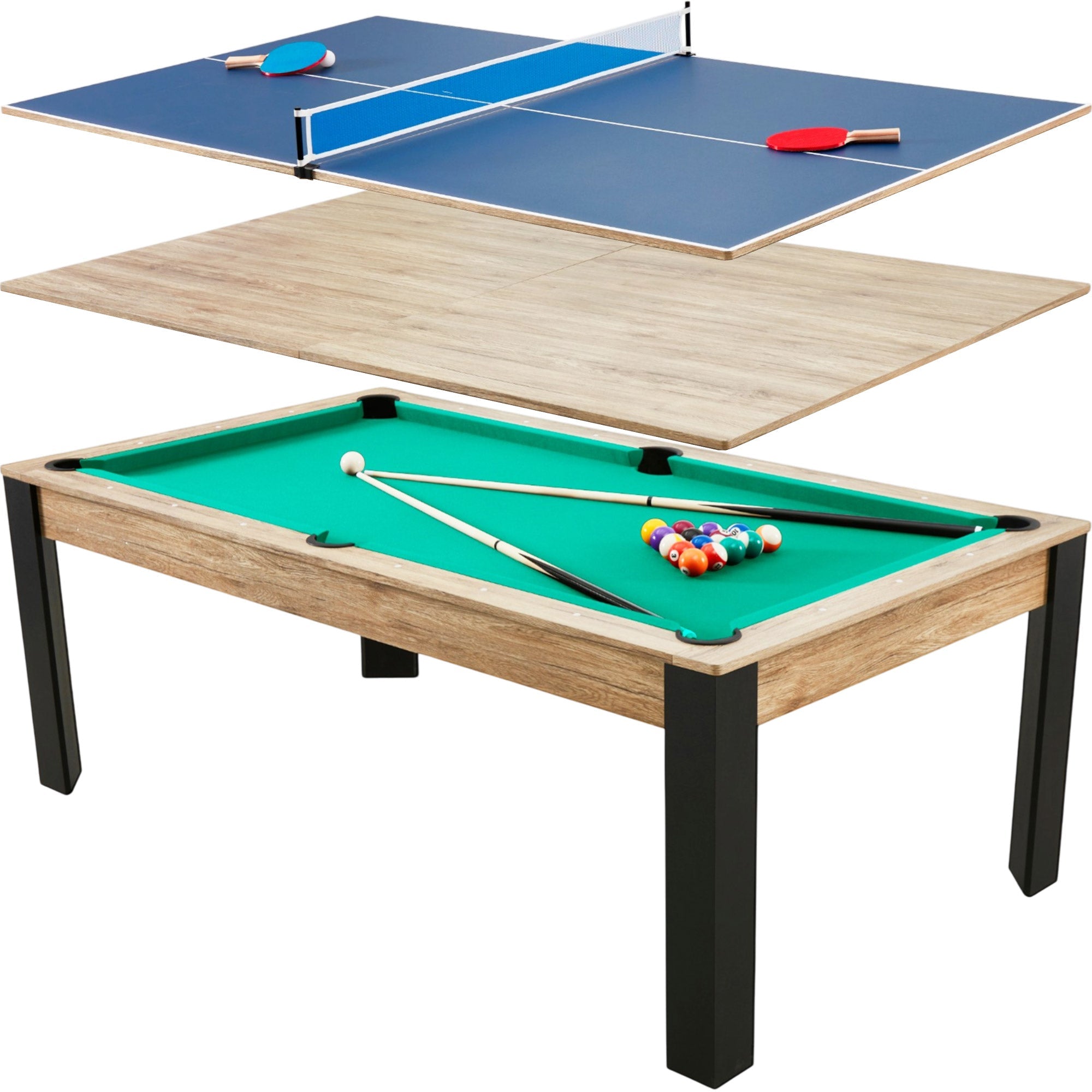 Billard convertible 7FT Prego chêne fumé