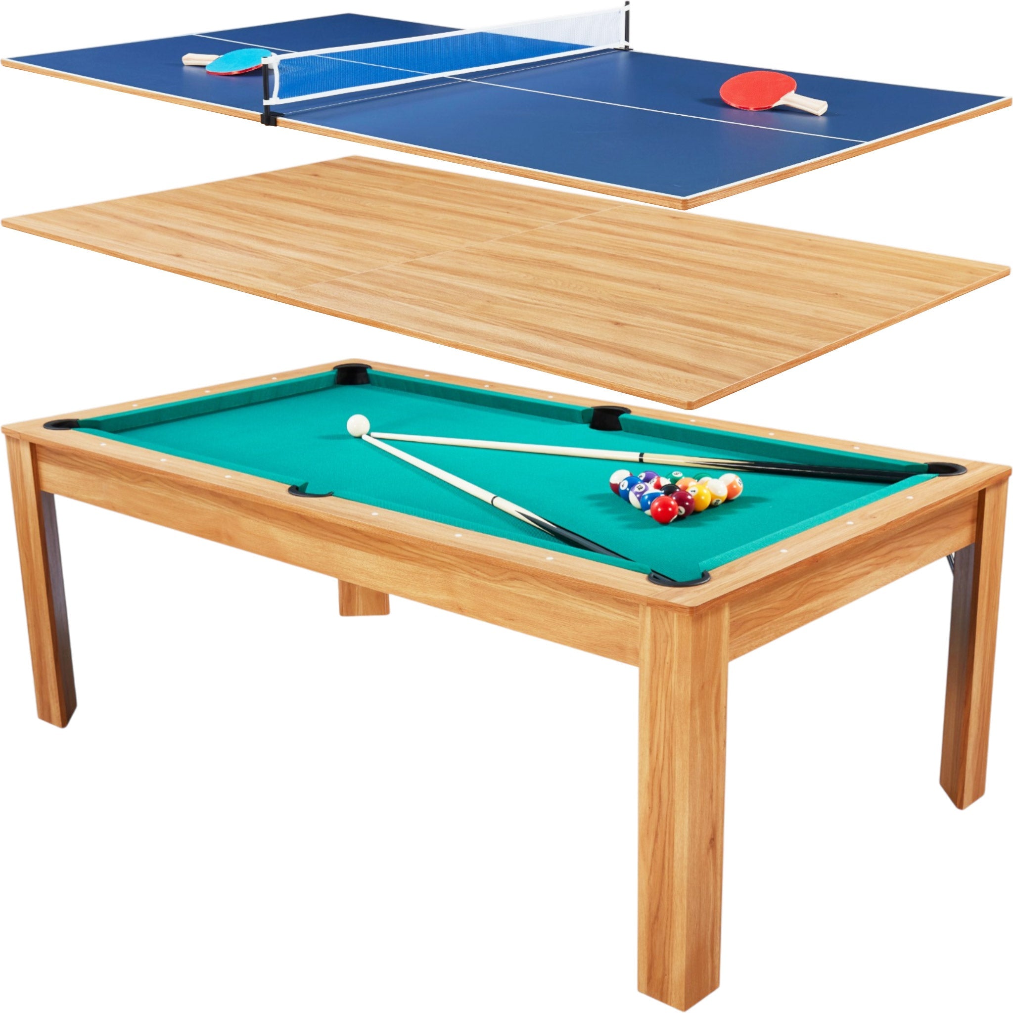 Billard convertible 7FT Prego Bois Clair